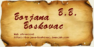 Borjana Boškovac vizit kartica